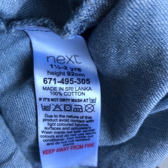 Next direct denim chambray rompers size 18m-2yr - Picture 4 of 5